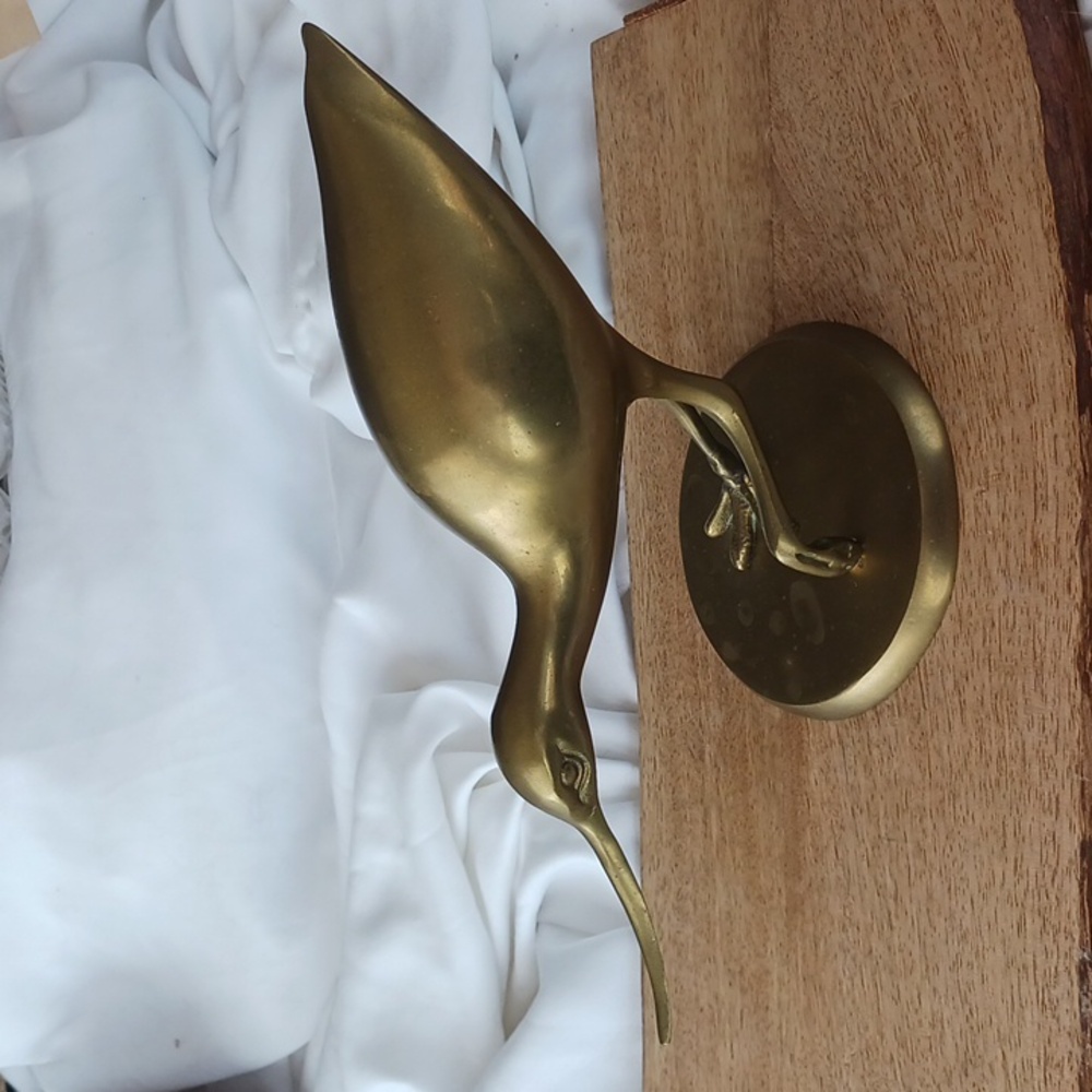 Brass Shore Bird Vintage. Unlacquered Minimalist Design